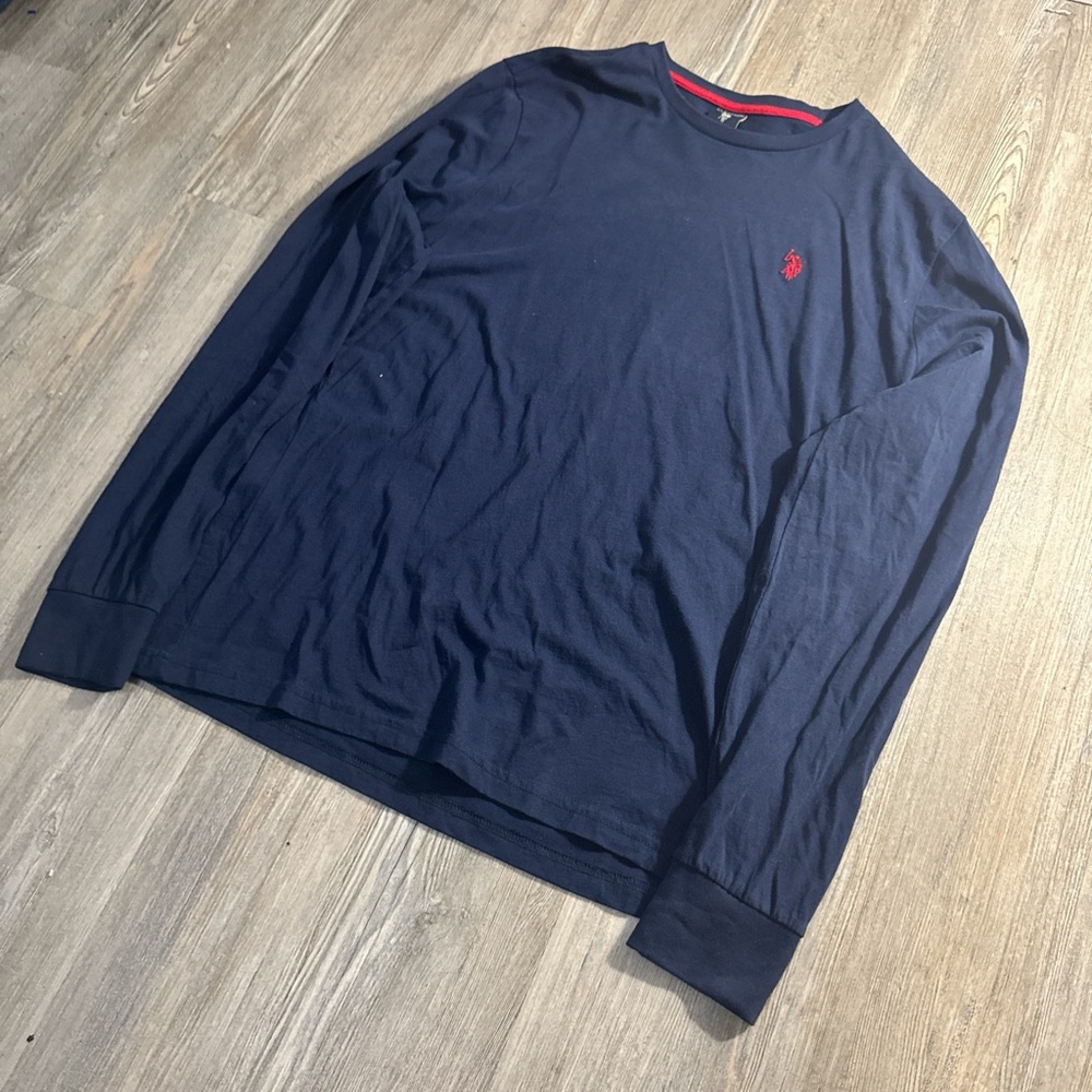 U.S Polo ASSN Blue Long Sleeve Tee Classic Design